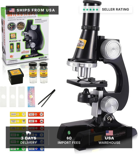 Kids microscope with led light - led,